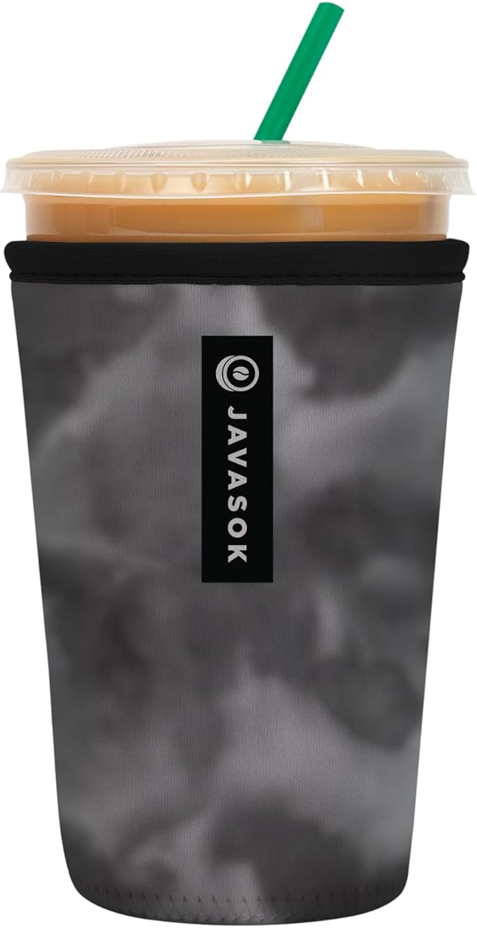 Sok It JavaSok Iced Coffee & Cold Soda Insulated Neoprene Cup Sleeve (Shades of Gray, Medium: 22-28oz)