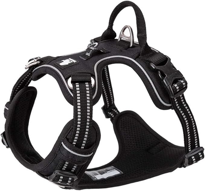 TRUE LOVE Dog Harness No Pull Nylon Reflective Pet Harness Adjustable Comfortable Control Step-in Brilliant Colors Truelove TLH56512 XS Black