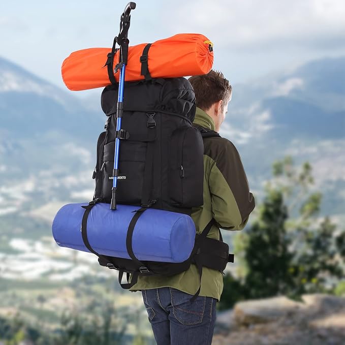 85L Lightweight Internal Frame Hiking Backpack for Men Women, Waterproof Travel Camping Backpack with Rain Cover