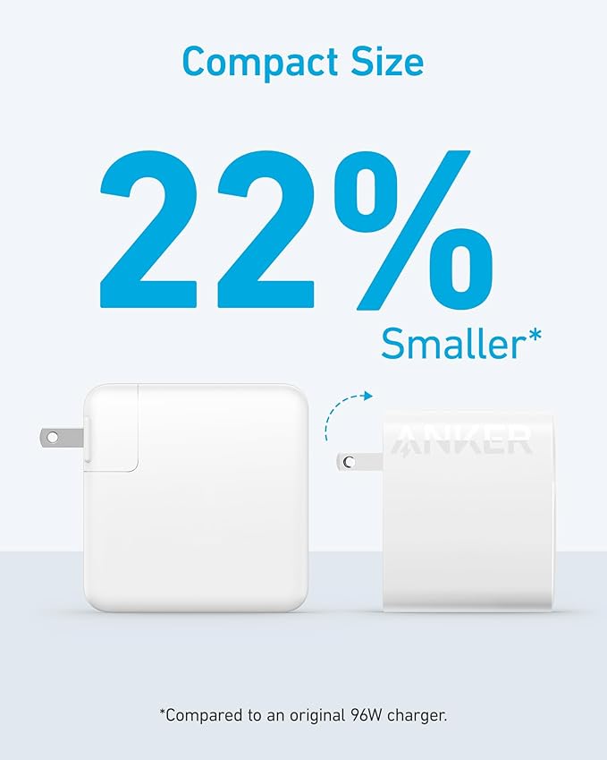 Anker MacBook Pro Charger, Compact and Foldable 100W USB C Charger for MacBook Air, Samsung Galaxy, iPad Pro, and More, 5FT USB C Cable Included