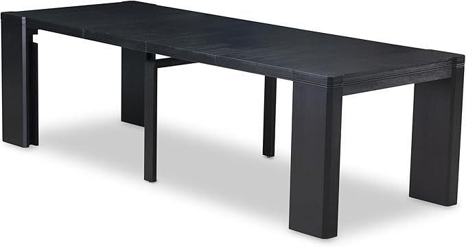 X12X2-0C6-30 14-pc Dining Table Set a Rectangular Kitchen Table with a coffee Table and 12 Wire Brushed Black Polyester Stackable Chair, 39x120 Inch, Wire Brushed Black