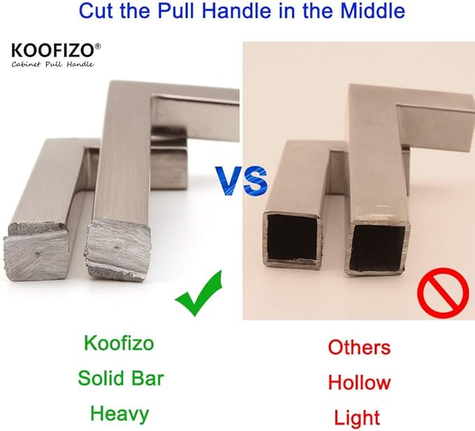 KOOFIZO Solid Square Bar Cabinet Handle - Oil Rubbed Bronze Furniture Pull, 12.6 Inch/320mm Screwhole Distance, 10-Pack for Kitchen Cupboard Door, Bedroom Dresser Drawer, Bathroom Hardware