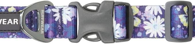 Ruffwear, Front Range Dog Collar, Adjustable Tubelok Webbing, Lightweight, Side Release Buckle, Aluminum V-Ring, Durable for Everyday Use, Wildflower, 20"-26"