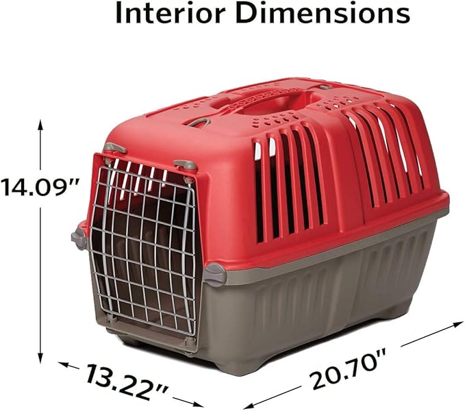 MidWest Homes for Pets Spree Travel Carrier ??Hard-Sided Dog & Cat Carrier, Small Pet Travel Crate with Handle, Ventilated Design, Easy Assembly, 22-Inch, Green