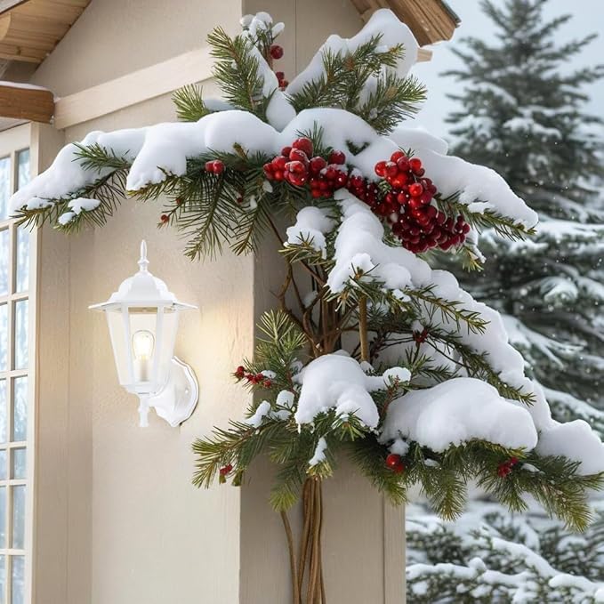 Outdoor Wall Lantern, Exterior Waterproof Wall Light Fixtures with Clear Glass, Die-Aluminum Porch Light, Anti-Rust Outside Lighting for Patio Front Door Entryway, Matte White, 1-Pack