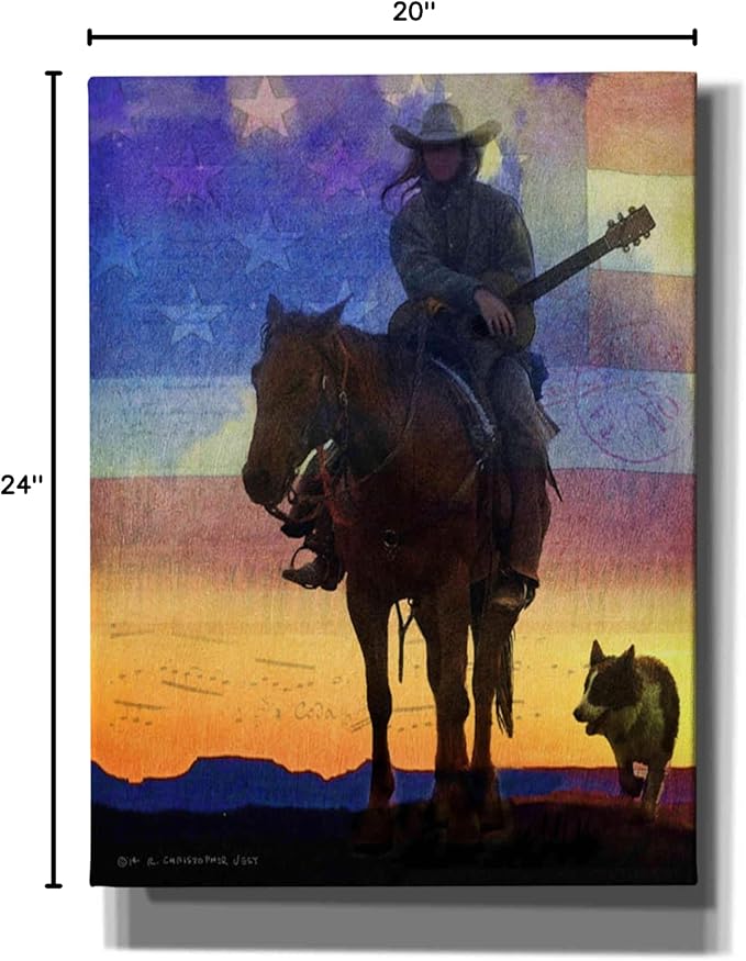 Epic Graffiti 'American Cowgirl' by Chris Vest, Canvas Wall Art, 20"x24"