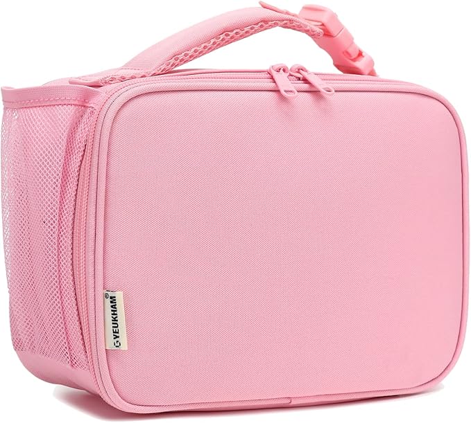 Insulated Lunch Box for School, Thermal Reusable Durable Freezable Lunch Bags for Kids Boys Girls Men Women - Small Soft Cooler Portable Lunch Tote Kit for Work Picnic Travel,Pink