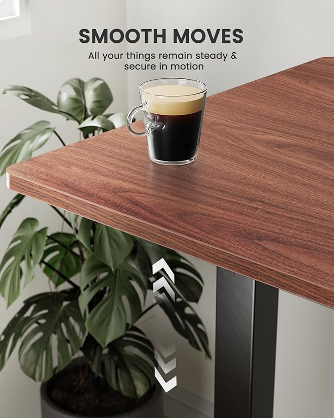 ErGear Height Adjustable Electric Standing Desk, 48 x 24 Inches Sit Stand up Desk, Memory Computer Home Office Desk with Two-Piece Desktop (Walnut)
