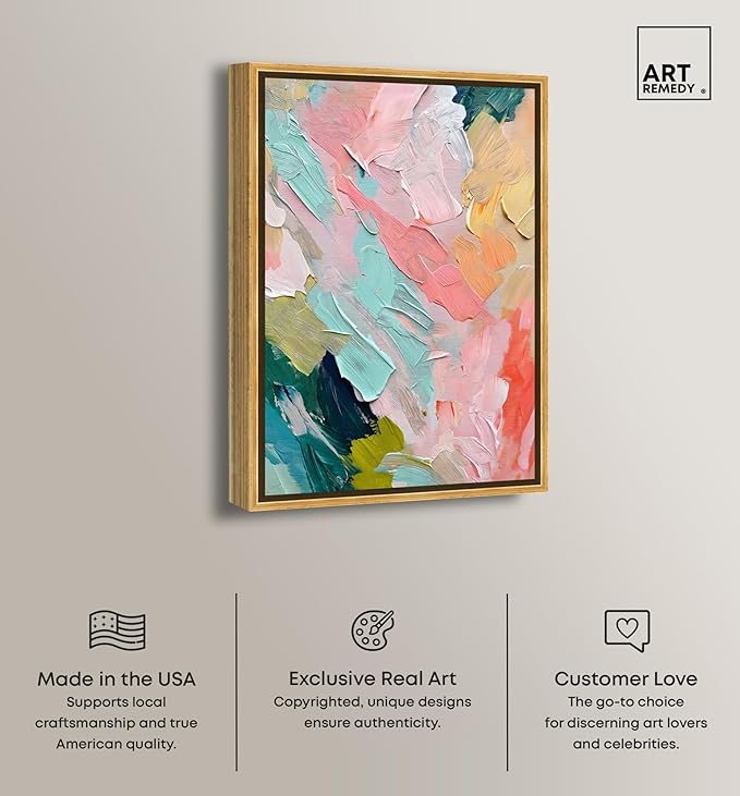 Art Remedy Pastel Layers Canvas Pastel Wall Art, Gold Frame, 30" x 45"