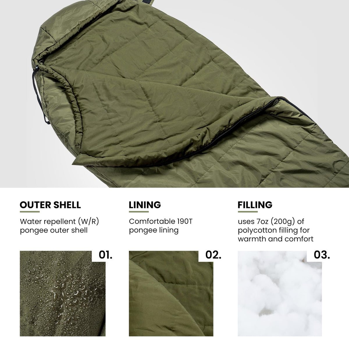 OneTigris Bushcrafter’s Sleeping Bags, Mummy Sleeping Bag for Camping Hiking Backpacking, Survival Gear