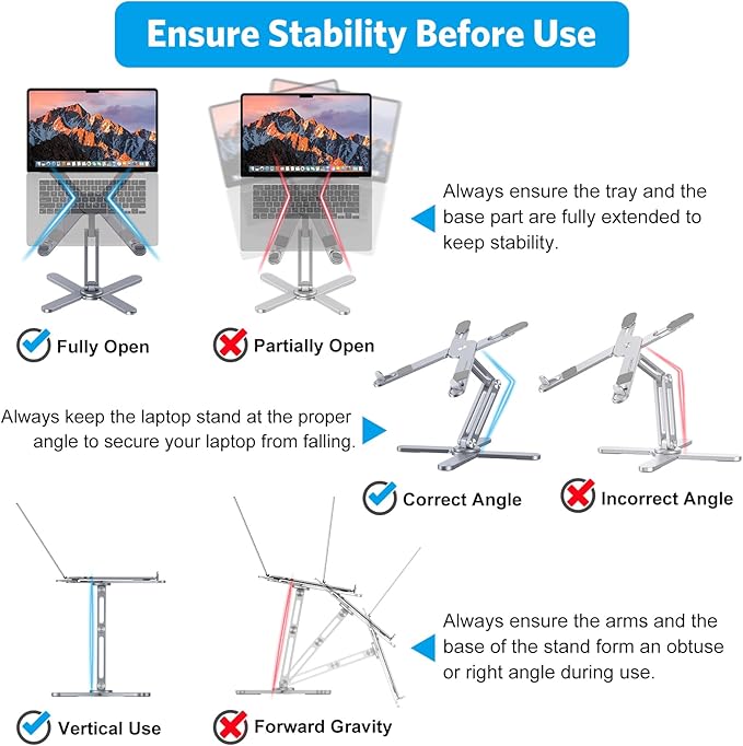 OMOTON 360° Rotating Laptop Stand Riser for Desk, Ergonomic Foldable Computer Stand Adjustable Height Angles for Collaborative Work, Easy Storage Fit Macbooks,All Laptops up to 16 inches, Space Grey