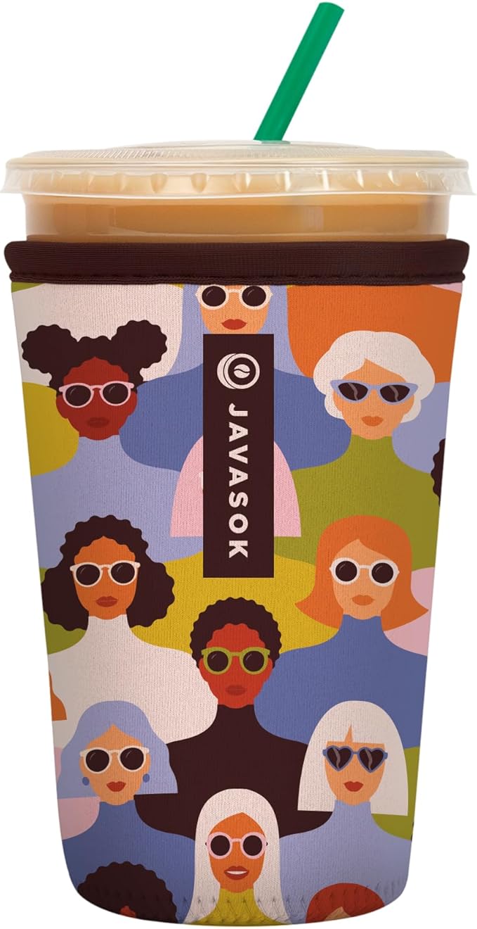 Sok It JavaSok Iced Coffee & Cold Soda Insulated Neoprene Cup Sleeve (Femme Force, Medium: 22-28oz)