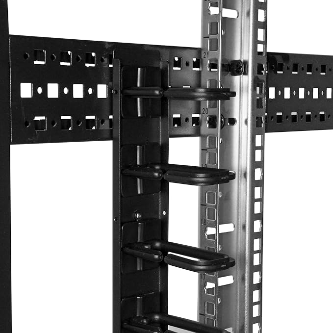 StarTech.com Vertical 0U Server Rack Cable Management w/ D-Ring Hooks - 20U Network Rack Cord Manager Panel - 3ft Wire Organizer (CMVER20UD)