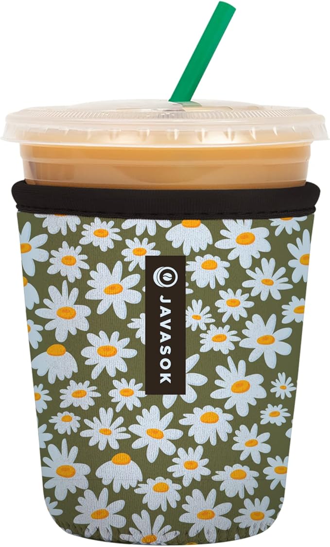 Sok It JavaSok Iced Coffee & Cold Soda Insulated Neoprene Cup Sleeve (Chamomile China, Small: 16-20oz)