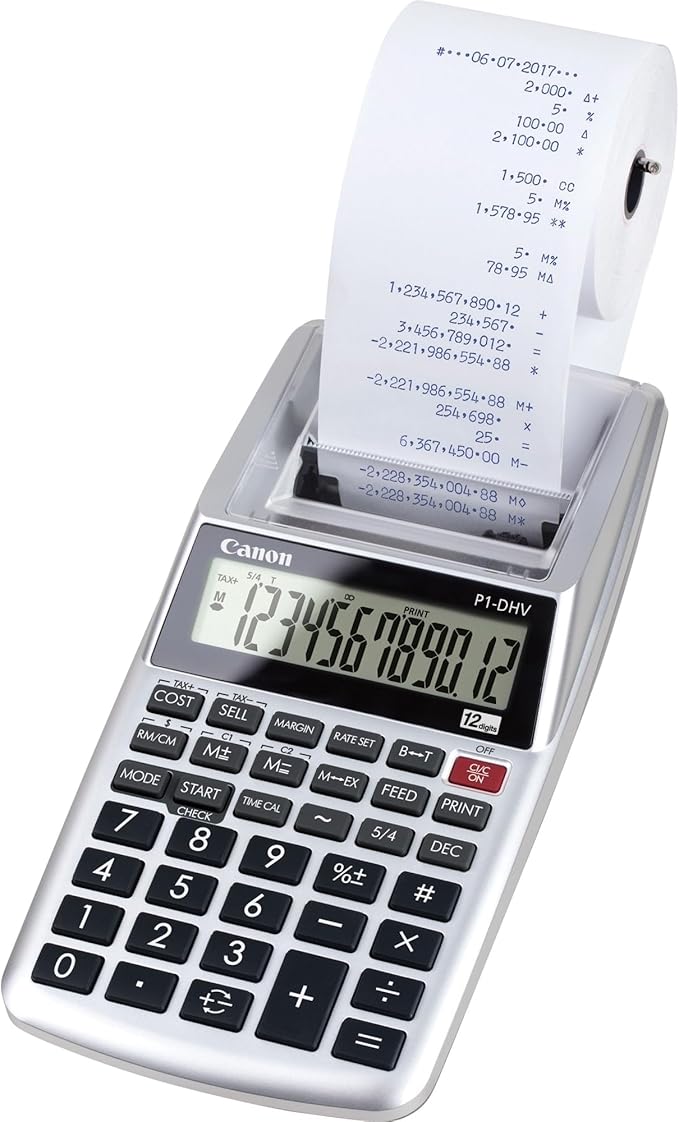 Canon P1-DHV-3 Printing Desktop Calculator, Sliver (2203C001)