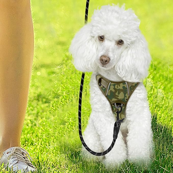 BARKBAY Dog Harness No Pull with ID Tag Pocket - Heavy Duty, Reflective, Easy Control for Large Dogs(Camo,XS)