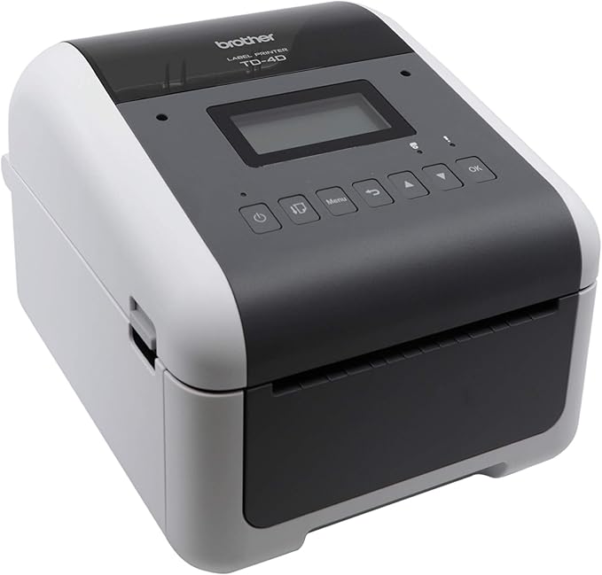 Brother TD-4550DNWB 4-inch Thermal Desktop Barcode and Label Printer, for Labels, Barcodes, Receipts and Tags, 300 dpi, 6 IPS, Standard USB and Serial, Ethernet LAN, Built-in Wi-Fi and Bluetooth,White