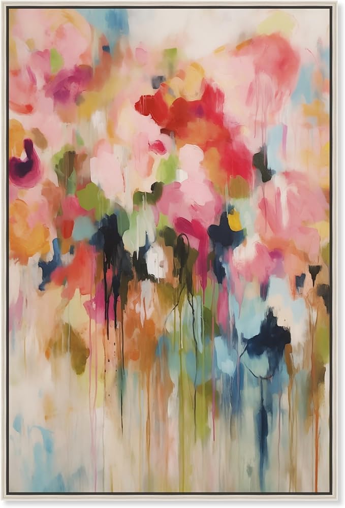 Art Remedy Soft Lush Pastel Canvas New Floral Wall Art, Silver Frame, 24" x 36"