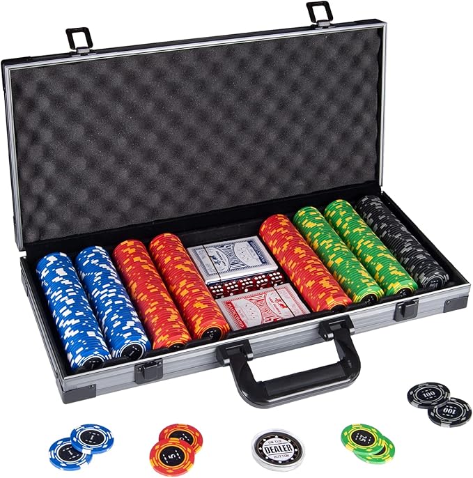 Clay Poker Chips,400PCS 14 Gram Chip Set with Deluxe Travel Case, Numbered Chips,Poker for Texas Holdem Blackjack Gambling…