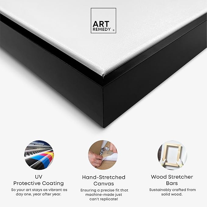 Art Remedy Daring Canvas Colorful Abstract Wall Art, Black Frame, 16" x 16"