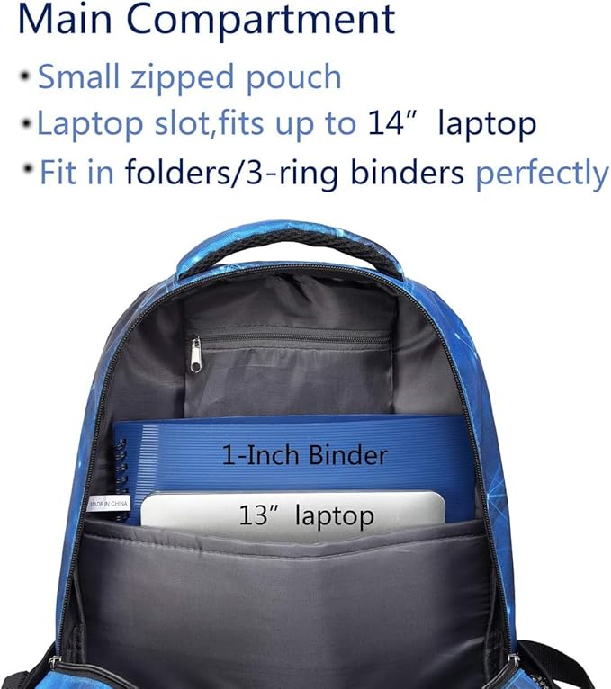 BLUEFAIRY Boys Backpacks Set with Lunch Bag for Kids Primary Elementary School Bags for Teens Middle Book Bags with Insulated Lunch Box for Adolescentes Back to School Travel Aged 8-10 Blue18