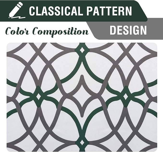 H.VERSAILTEX Blackout Curtains 84 inch Length 2 Panels Set Thermal Curtains & Drapes Window Treatment Noise Reducing Geometric Modern Grommet Living Room Curtains for Bedroom - Hunter Green and Gray
