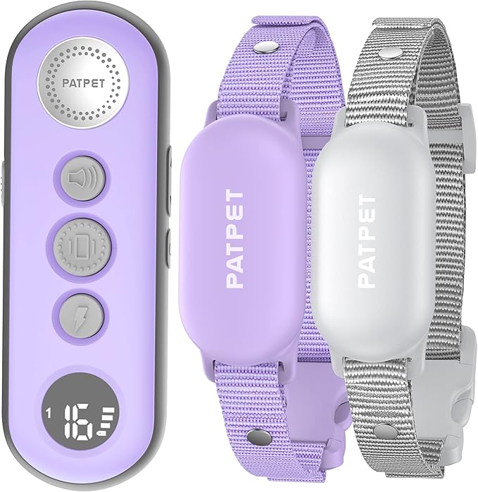 PATPET Shock Collar for Dogs(10-120lbs), 4000ft Rechargeable IPX7 Waterproof Training Collar with Remote for 2 Dogs- Electric Dog Collar for Small Medium Large Dogs 2 Packs