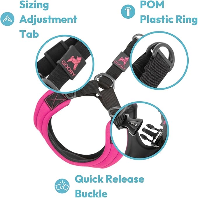 Gooby Escape Free Sport Harness - Lime, Large - No Choke Step-in Patented Neoprene Small Dog Harness with Four-Point Adjustment - Perfect on The Go Dog Harness for Medium Dogs No Pull and Small Dogs