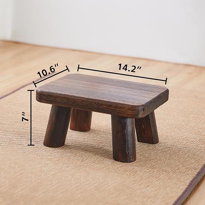 Wooden Step Stool for Adults and Children, Heavy Duty Step Stool, 500 lb. Load Capacity, for Bedroom, Kitchen and Bathroom, High Bed Steps, Easy to Assemble, Super Sturdy
