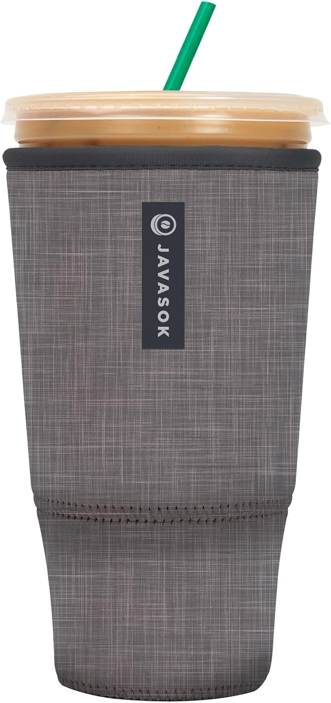 Sok It JavaSok Iced Coffee & Cold Soda Insulated Neoprene Cup Sleeve (Anthracite, XXLarge: 44-48oz)