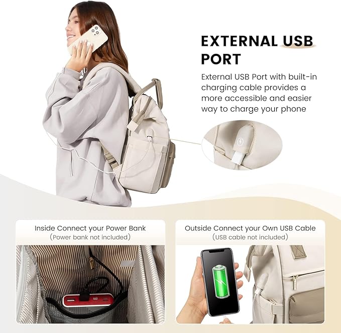 LOVEVOOK Laptop Backpack for Women, 18 Inch Work Teacher Nurse Bag, Large Capacity Business Computer Backpack Purse with USB Port, Stylish Casual Daypack for Travel