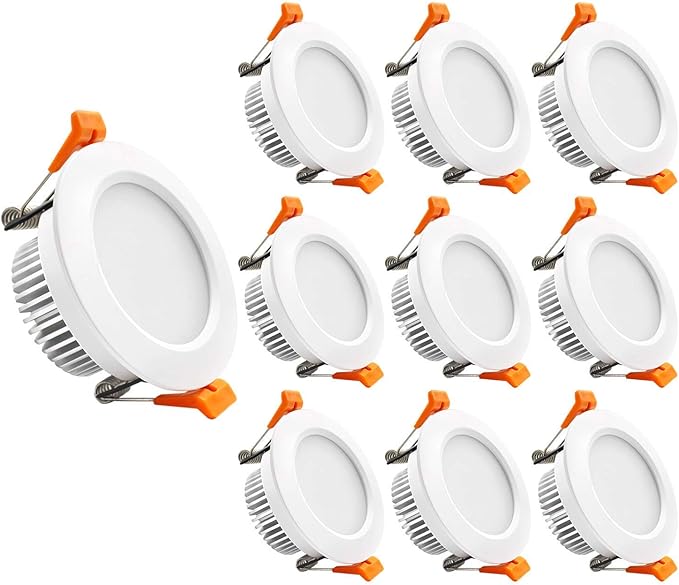 YGS-Tech 3.5 Inch LED Recessed Lighting, Dimmable Downlight 7W(55W Halogen Equivalent), CRI80, 4000K Natural White, Ceiling Light with LED Driver(10 Pack)