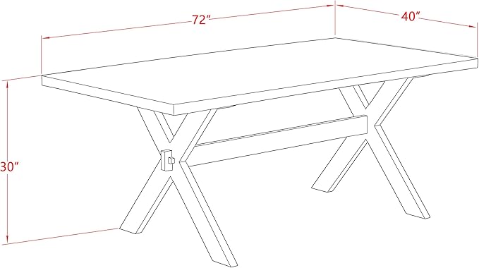 East West Furniture X697DR124-9 9 Piece Modern Dining Table Set Includes a Rectangle Wooden Table with X-Legs and 8 Black Color Linen Fabric Upholstered Chairs, 40x72 Inch, Multi-Color