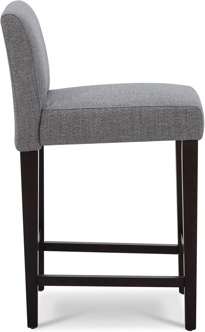 CHITA Counter Height Bar Stools Set of 2, 25" H Seat Height Upholstered Barstools, Fabric in Fog Grey
