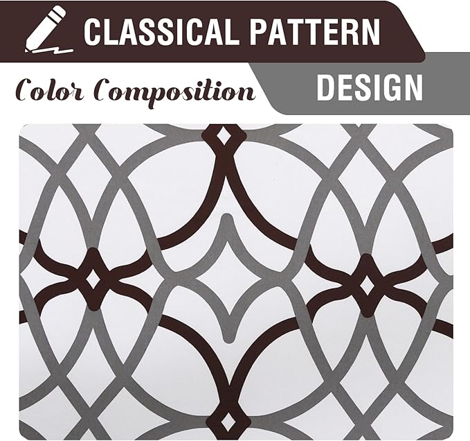 H.VERSAILTEX Blackout Curtains 63 inch Length 2 Panels Set Thermal Curtains & Drapes Window Treatment Noise Reducing Geometric Modern Grommet Living Room Curtains for Bedroom - Brown and Gray