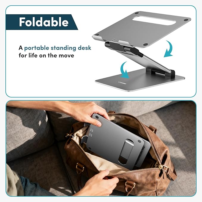 Lifelong Ergonomic Adjustable Laptop Stand for Desk - Height Up to 20" Portable Computer Laptop Riser Holder, Fits All MacBook Air & 10 15 17 Inches Laptops, Back to School Gift for Men & Women