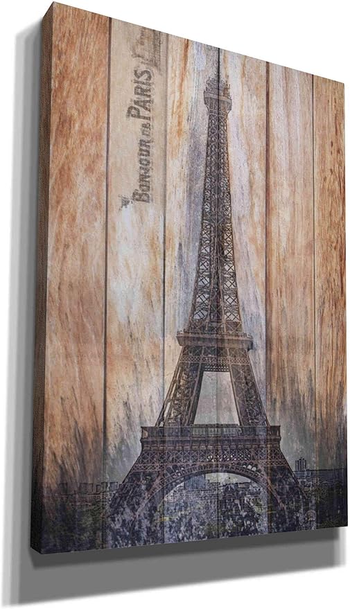 Epic Graffiti 'Rustic Eiffel Tower' by Karen Smith, Canvas Wall Art, 18"x26"
