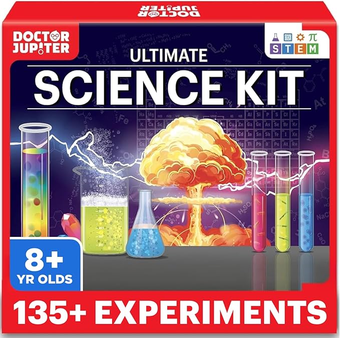 Doctor Jupiter Ultimate Science Kit, Chemistry Set for Kids Ages 8-9-10-11-12-13-14 | Birthday Gift Ideas for Boys & Girls 8+ Years Old | STEM Toy with 135+ Experiments | Learning & Educational Kits