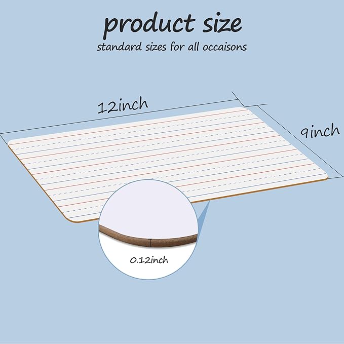 32 Pack Dry Erase Boards, 9"x12" Double Sided Easel Small Whiteboards with Lines for Kids, Education Teacher Classroom Bulk, Mini Portable Drawing Writing White Boards Lined Lapboards for Students