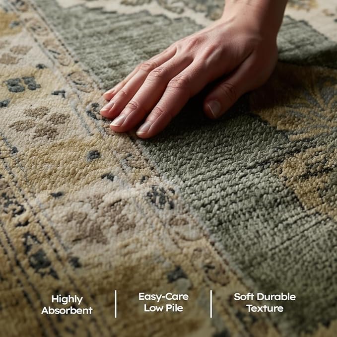 Muddy Mat짰 Monarch 2ft x 3ft Washable Area Rugs for Living Room, Bedroom & Dining Room ??Modern Soft Low Pile Non Slip Carpet ??Pet Friendly Waterproof Foldable Rugs for Home