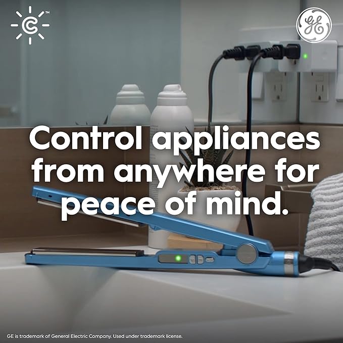 GE Cync Smart Indoor Plug, Smart Outlet Control, WiFi Outlet Plug, Matter Compatible, Works with Alexa and Google Home
