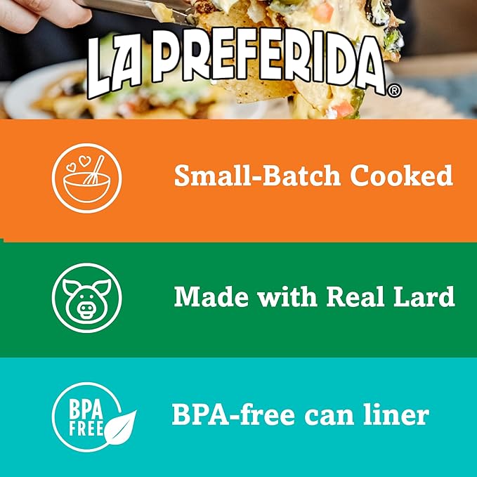 La Preferida Chorizo Refried Beans (Made with Real Pork & Beef, No Preservatives) ??Heat & Serve for an Instant Side Dish or Add to Enchiladas, Tostadas & More,16 oz. (Pack of 3)