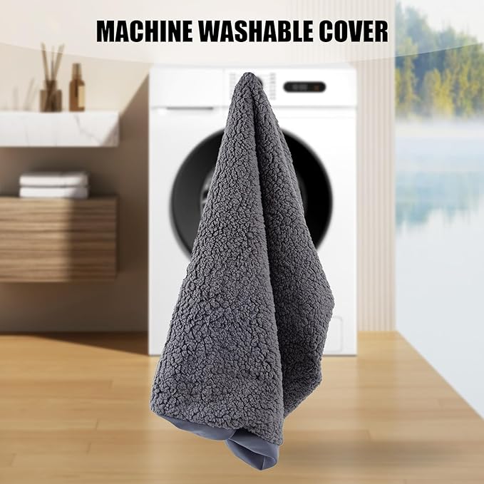 Dog Bed Covers, Waterproof, Soft Plush Replacement Washable Pet Bed Cover, Rectangular, Grey, XL, 44L x 32W x 6H inch, Multi-layered Construction with Plush Top, Filling, and Waterproof Layer