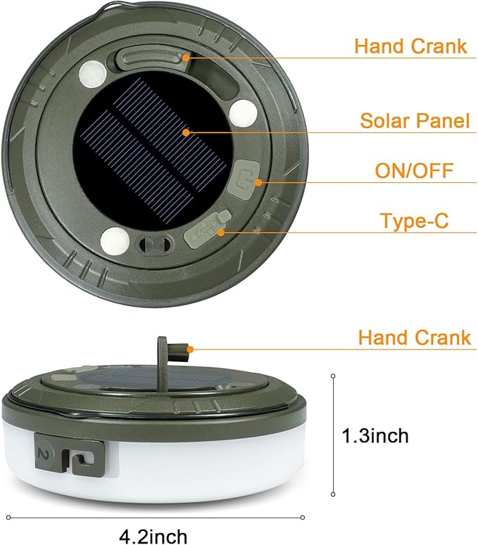 2-in-1 Solar Camping Lights String: 5 Modes IP65 Waterproof - 1200mAh Battery USB/Solar Charging for Outdoor Tents RV Hiking - Backyard Party Decor - 29.52ft