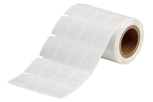 Brady THT-80-427-2.5-SC 0.5" Width x 0.75" Height, B-427 Self-Laminating Vinyl, Matte Finish White/Translucent Thermal Transfer Printable Label - 1" Core (2500 per Roll)