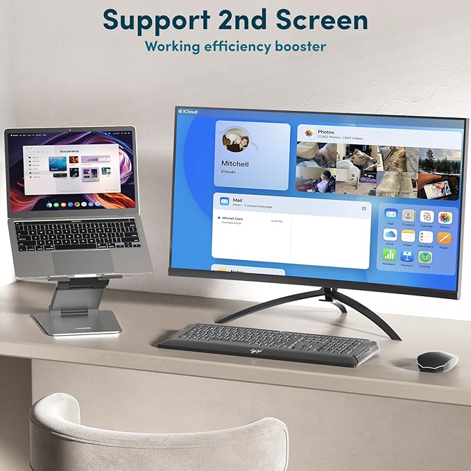 Lifelong Ergonomic Adjustable Laptop Stand for Desk - Height Up to 20" Portable Computer Laptop Riser Holder, Fits All MacBook Air & 10 15 17 Inches Laptops, Back to School Gift for Men & Women