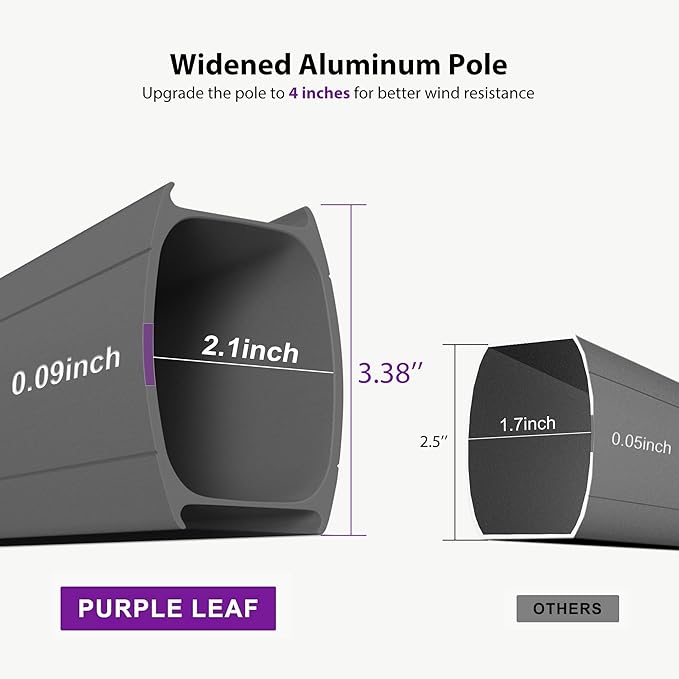PURPLE LEAF Sunbrella Cantilever Umbrella 10FT Heavy Duty Outdoor Large Double Top Offset Hanging 360° Rotation Square Patio Umbrella for Garden Deck Pool Backyard Canvas Natural