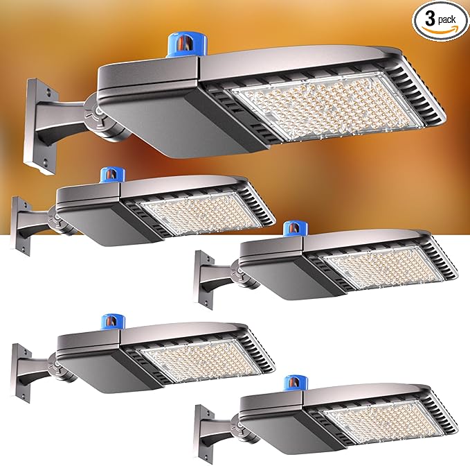 150W LED Parking Lot Lighting (22500Lm Eqv 600W HID/HPS) Arm Mount Parking Lot Lights with Photocell Dusk to Dawn, Outdoor Waterproof LED Street Light 𝟕 𝐘𝐞𝐚𝐫𝐬 𝐖𝐚𝐫𝐫𝐚𝐧𝐭𝐲 4Pack
