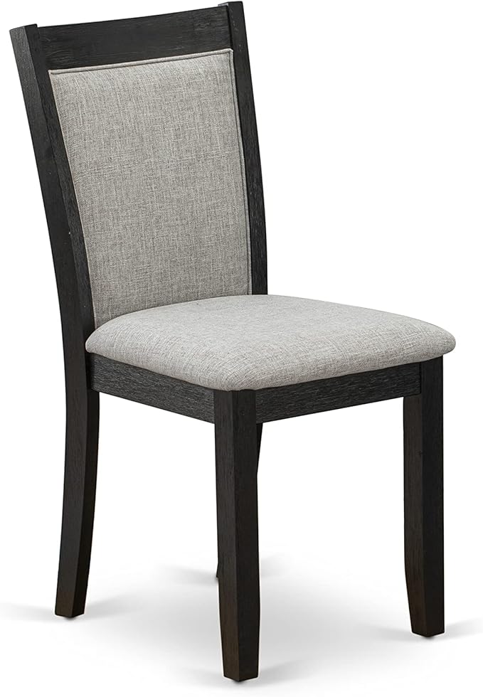 East West Furniture X627MZ606-9 9 Piece Modern Dining Table Set Includes a Rectangle Dining Room Table with X-Legs and 8 Shitake Linen Fabric Upholstered Chairs, 40x72 Inch, Multi-Color