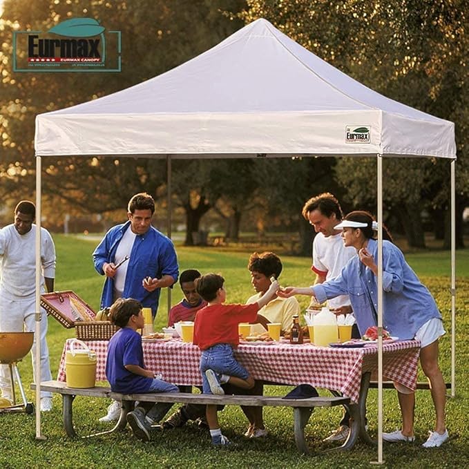 Eurmax USA Pop Up Canopy Top Gazebo Tent Cover Replacement Top Only,Bonus 4PC Pack Weight Bag (10x15, Blue)